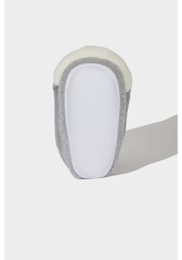 Defacto Kız Çocuk Tavşan Temalı Düz Taban Panduf C8424a825wngr41 Gri