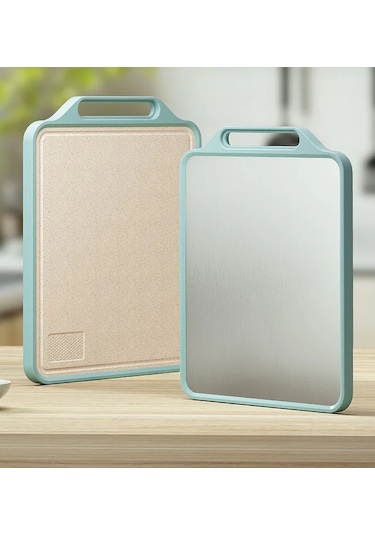 Liangmei Çift Taraflı Kesme Tahtası Paslanmaz Çelik Kesme -