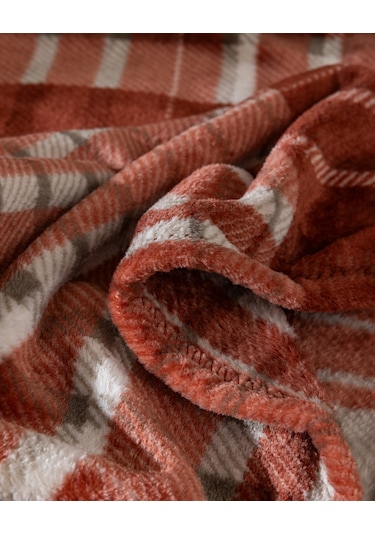 Fravonne Çift Kişilik Welsoft Baskılı Battaniye - Kahverengi 8684427292150 Toprak