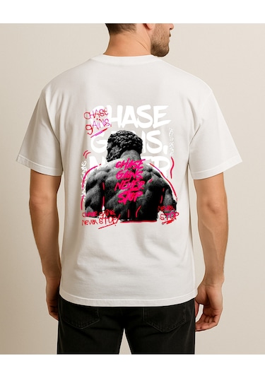 Hugo Boss Saint Baskılı T-shirt Beyaz