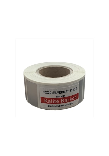 30x20 Silvermat Etiket | Rulo Demirbaş Etiketi