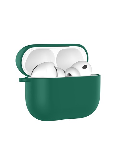 Apple Airpods Pro 3 İle Uyumlu Kılıf Standart Yumuşak Silikon Case Koyu Yeşil