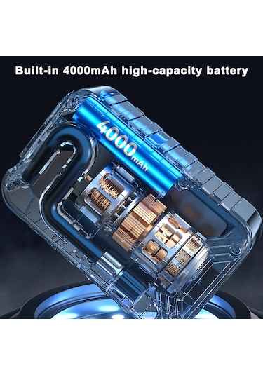 Reedark Sıcaklık Kontrollü Akıllı Arabalara Uygun Kablosuz Hava Pompası - 4000mah Pil, Otomatik Durma, Led Işık Ve Akıllı Basınç Ölçümü Siyah
