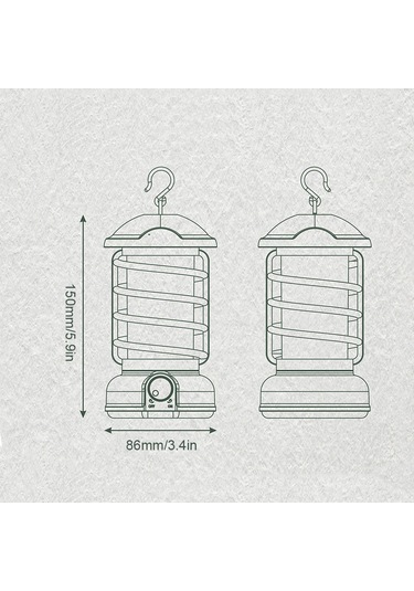 Neevoyu Yeşil Mini Kamp Lambası Cob Işık Kaynağı 5w 400lm Abs+metal Açık Hava Feneri Pil Dahil Değil 86x150mm L803s Çok Renkli