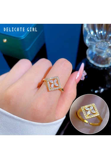 Ayarlanabilir Açıklığa Sahip Zarif Zirkon Yüzük No.15 Çok Renkli