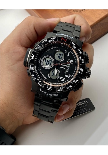 Dijital Analog Sport Metal Kordonlu Erkek Asker Kol Saaticw.silver5