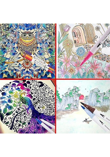 Fırça Uçlu Brush Çift Uçlu Keçeli Kalem 100lü Set