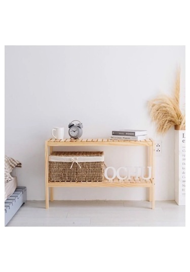 Çok Amaçlı Dekoratif Yan Sehpa Komidin Organizer Raf Ahşap Raf