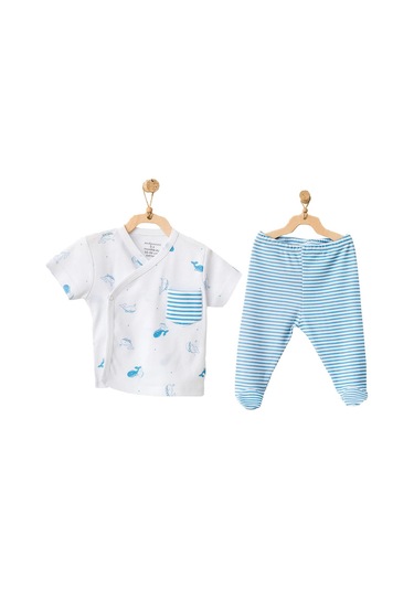 Andywawa Erkek Bebek Balina Motifli Zıbın Takımı Ac21556r 001