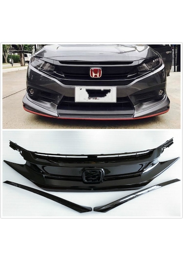 Honda Civic Fc5 Rs Ön Panjur ve Far Kaşları Siyah