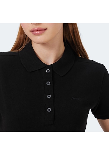 Slazenger VERA I Kadın Polo Yaka Siyah Tişört