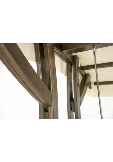 Akasya Ladin Ahşap Salıncak Dış Mekan Bahçe, Teras Salıncağı -krem Krem