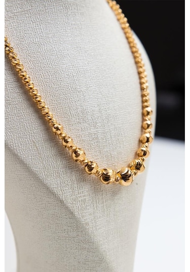 Latif Kuyumculuk 22 Ayar Altın Kalemli Süzme Toplu Kadın Kolye Lkkly1142