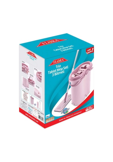Flora 3 Bölmeli Trio Tablet Mop Seti Ve 4 Adet Mikrofiber Bez F405
