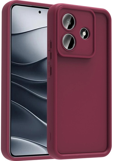 Xiaomi Redmi Note 14 5g Kılıf Kamera Korumalı Zore Ananas Kapak Mürdüm