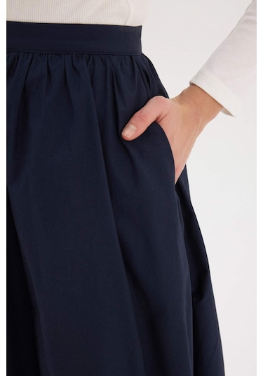 DeFacto A Kesim Basic Düz Poplin Maxi Tesettür Etek E4369AX25SPNV28