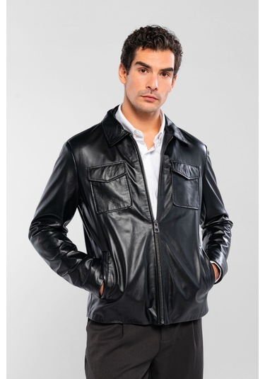 Tamer Tanca Erkek Hakiki Deri Siyah Deri Mont 415 K-2470 Erk Dr Mont Y/25 Sıyah Dr Siyah