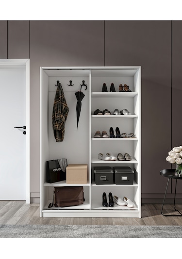 %100 Mdf Aynalı Sürgülü Dolap Portmant