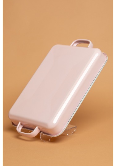 Rosa Di Verona Emaye Kulplu Pembe Fırın Kabı Ebutay Pembe