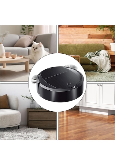 Akıllı Süpürme Robotu Ev Otomatik 3'ü 1 Arada Entegre Temizleme Makinesi Elektrikli Süpürge Şarj Edilebilir Beyaz