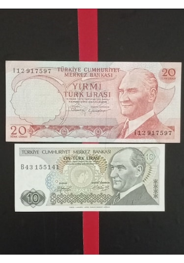 6. Emisyon 7. Emisyon 2 Adet Eski Koleksiyon Kağıt Para.