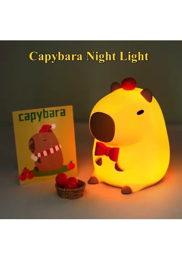 Sevimli Karikatür Kapibara Gece Lambası Silikon Hayvan Figürlü