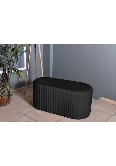 Velluto Lungo Puf-antrasit 90 Cm Kapitoneli Uzun&oval Puf&bench&koltuk&pofuduk Makyaj Puff