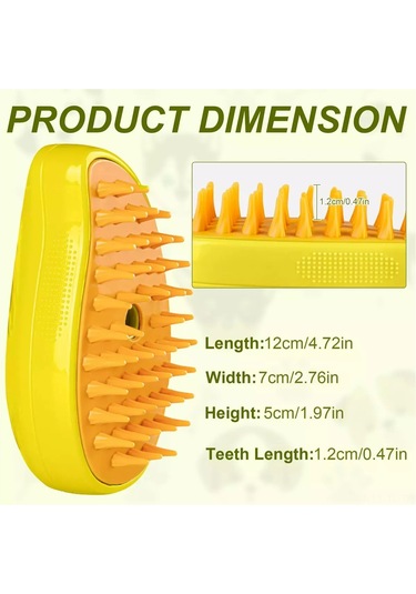 Hombey Evcil Hayvanlar İçin Elektrikli Buharlı 3'ü 1 Tırnak Kaldıran, Masaj Veren Ve Temizleyen Pet Fırça - Yeşil