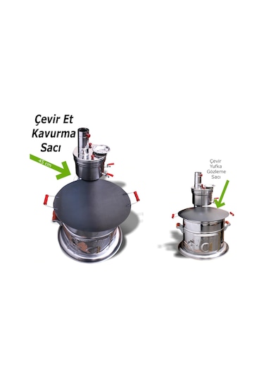 Yaramış 12 Parça Semaverli Pik Demir Döküm Mangal Seti