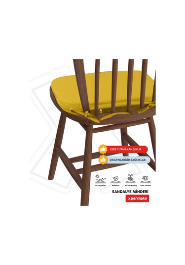 Xpermate Standartfit Oval Sandalye Minderi 42x42x5 Sarı