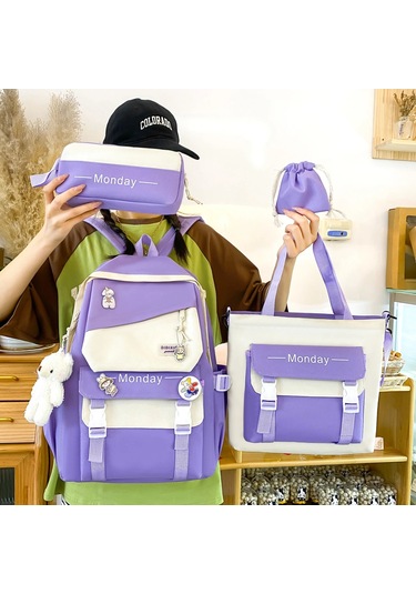 2024 Fabrika Sıcak Satış Hacmi Yüksek Okul Sırt Çantası Çocuk Sırt Çantası Yemek Kabı Takım Çocuklar Pembe