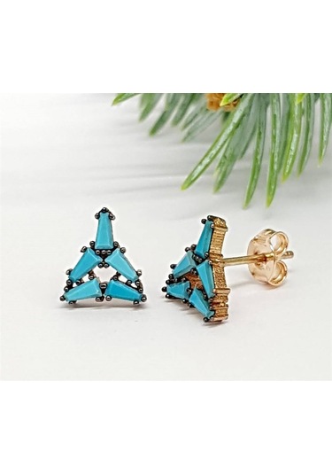 Baget Kesim Turkuaz Gumus Kupe