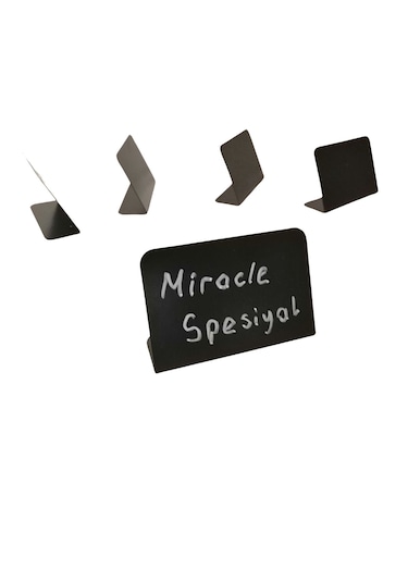 10 Ad Silinebilir Karatahta Siyah Etiket Standlı Ayaklı Dekoratif