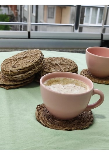 El Yapımı Hasır Bardak Altlığı Fincan Çay Kupa Altlığı Hasır Bard Diğer