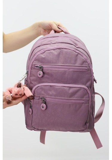 Sevimli Peluş Figürlü Günlük Kadın Sırt Çantası Şık, Kullanışlı, Okula Ve Seyahate Uygun AÇIK PEMBE