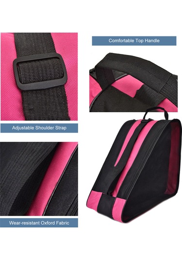 Moveevo Çocuk Paten Çantası - Geniş Bölmeli, Kırmızı, 39x20x38cm, Oxford Kumaş Kırmızı