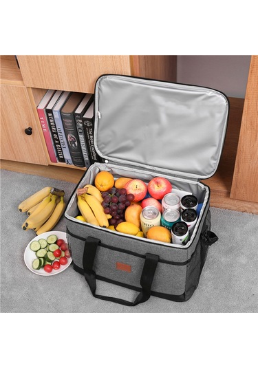 Yifomall 33l Gri Dışarıda Kullanıma Uygun Isıtma-soğutma Çantası, Su Geçirmez Oxford Kumaşı, Leakproof Tasarım, Çift Açılabilir Reşet, Günlük Yemek Ve Piknik İçin Uygun Çok Renkli