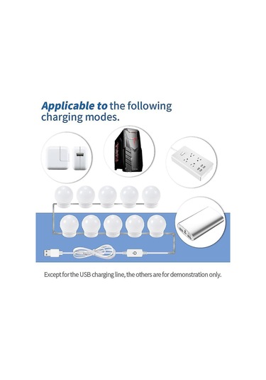 Nature White 2 Ampullü Led Makyaj Aynası Işığı Tuvalet Masası Banyo İçin Çok Renkli