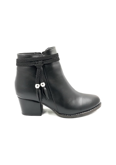 Punto 425055 Siyah 5 Cm Fermuarlı Kadın Bot