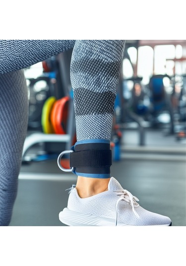 Rebuwo Tekli Cable Ayak Aparatı D-halkalı, Yumuşak Pedli, Ayarlanabilir Kayış Siyah