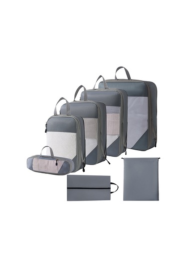 1 Takım Sıkıştırma Paketleme Küpleri Sıkıştırılabilir Gri Gri