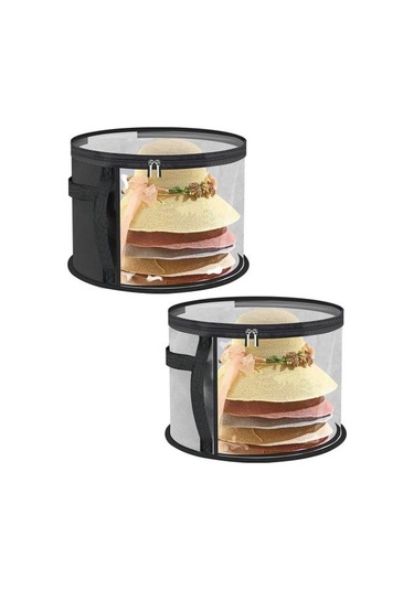 Saplı Fermuarlı Büyük Boy Şeffaf Şapka Saklama Çantası Şeffaf Tasarım Katlanabilir Kovboy Şapka Düzenleyici Geniş Kenarlı Şapka Kılıfı Gri