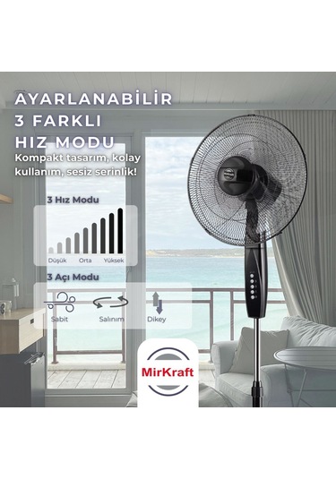 Mirkraft Fs-m40br 16'' Dc Motor 5 Kanatlı Ayaklı Vantilatör