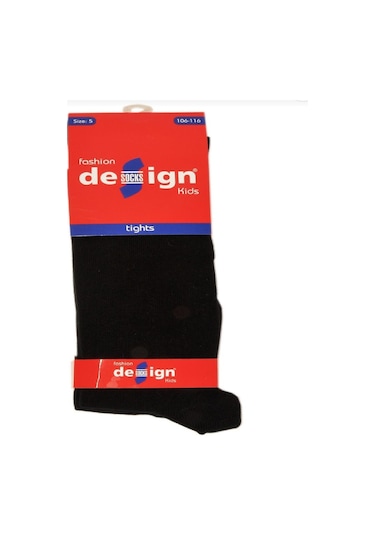 DESIGN PAMUKLU KÜLOTLU ÇORAP - 11 YAŞ-Siyah