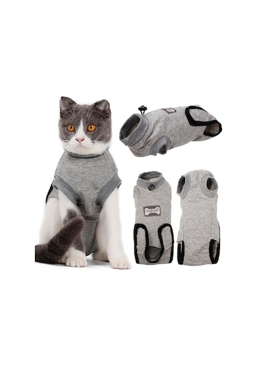 Moveevo Ameliyat Sonrası Kedi Koruma Tulumu Evcil Hayvanlar İçin Nefes Alabilen Giysiler