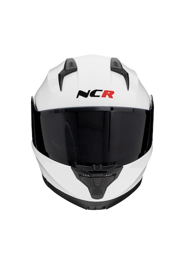 Ncr Icon Siyah Vizörlü Çene Açılır Kask Beyaz