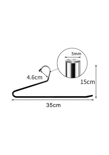 Dancemonkey Cbtx 10 Adet 35 Cm Kaymaz Pantolon Askısı, Z Şekilli Depolama Rafı - Gri Gri