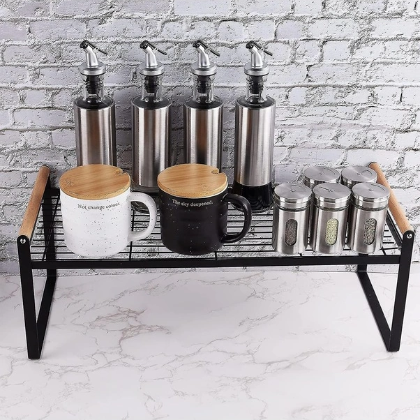 Fortunelane Çok Fonksiyonlu Metal Mutfak Rafı, Katlanabilir Ve Dayanıklı, Siyah Renk, 53.3 Cm Diğer