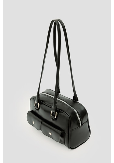 Rhan Retro Baget Çantası Siyah Siyah