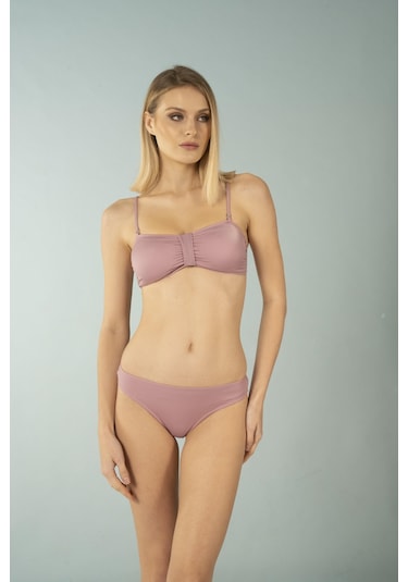 Estiva Luplu Straplez Bikini Takımı - Pudra Çok Renkli
